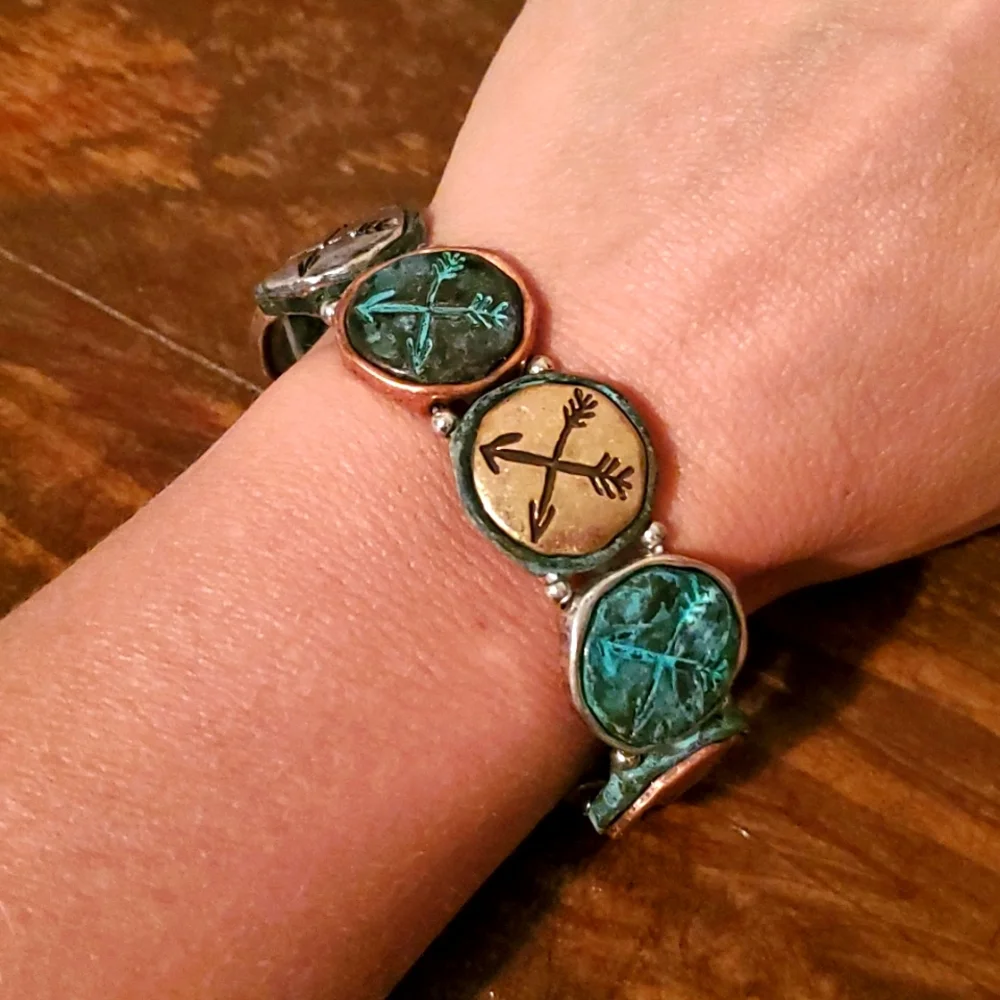 NEW! Bracelet Boho Crossed Arrow Stretch Bracelet - Picture 3 of 3